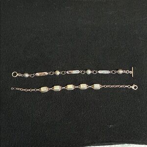 Sterling Silver and mother of Pearl Bracelet Set